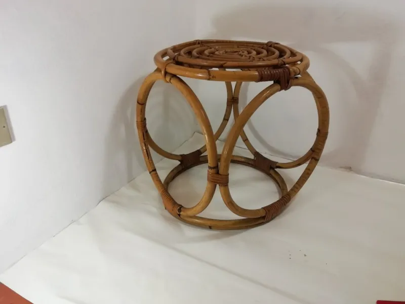 Pamono Cubic Coffee Table in Rattan, Italy, 1950s> Garden Tables