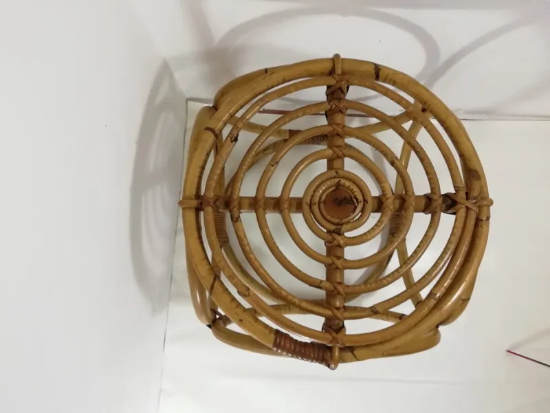 Pamono Cubic Coffee Table in Rattan, Italy, 1950s> Garden Tables