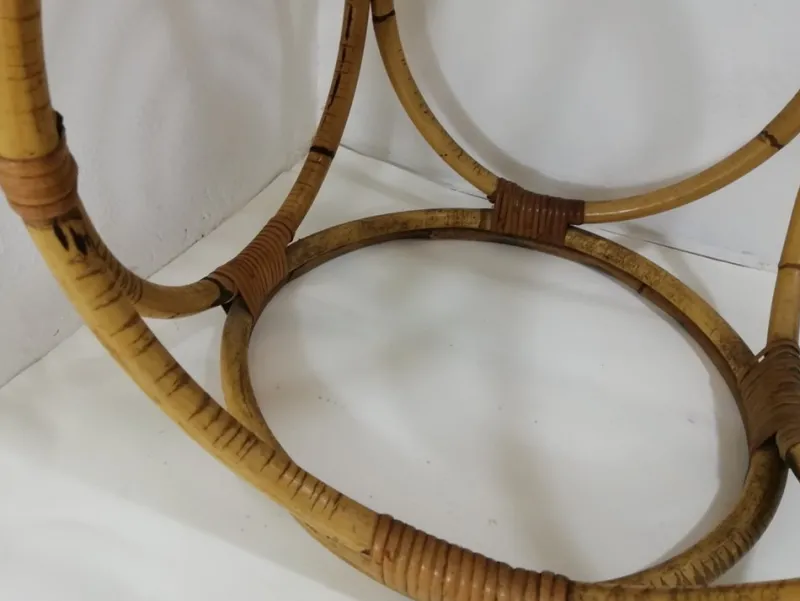 Pamono Cubic Coffee Table in Rattan, Italy, 1950s> Garden Tables