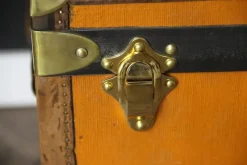 Pamono Cubic Hat Trunk in Orange Canvas from Moynat, 1920s><noscript><img width=