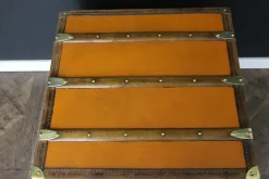 Pamono Cubic Hat Trunk in Orange Canvas from Moynat, 1920s><noscript><img width=