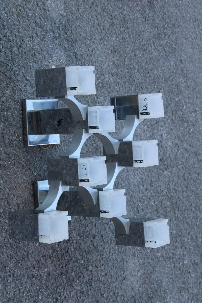 Discount Pamono Cubic Wall Lamp in Chromed Metal and Methacrylate by Gaetano Sciolari for Sciolari, 1970s