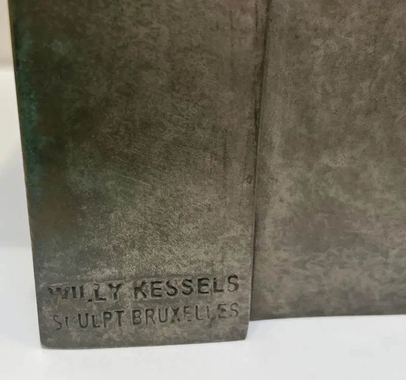 Pamono Cubist Bronze Sculpture The Twins by Willy Kessels, 1920s> Art Deco