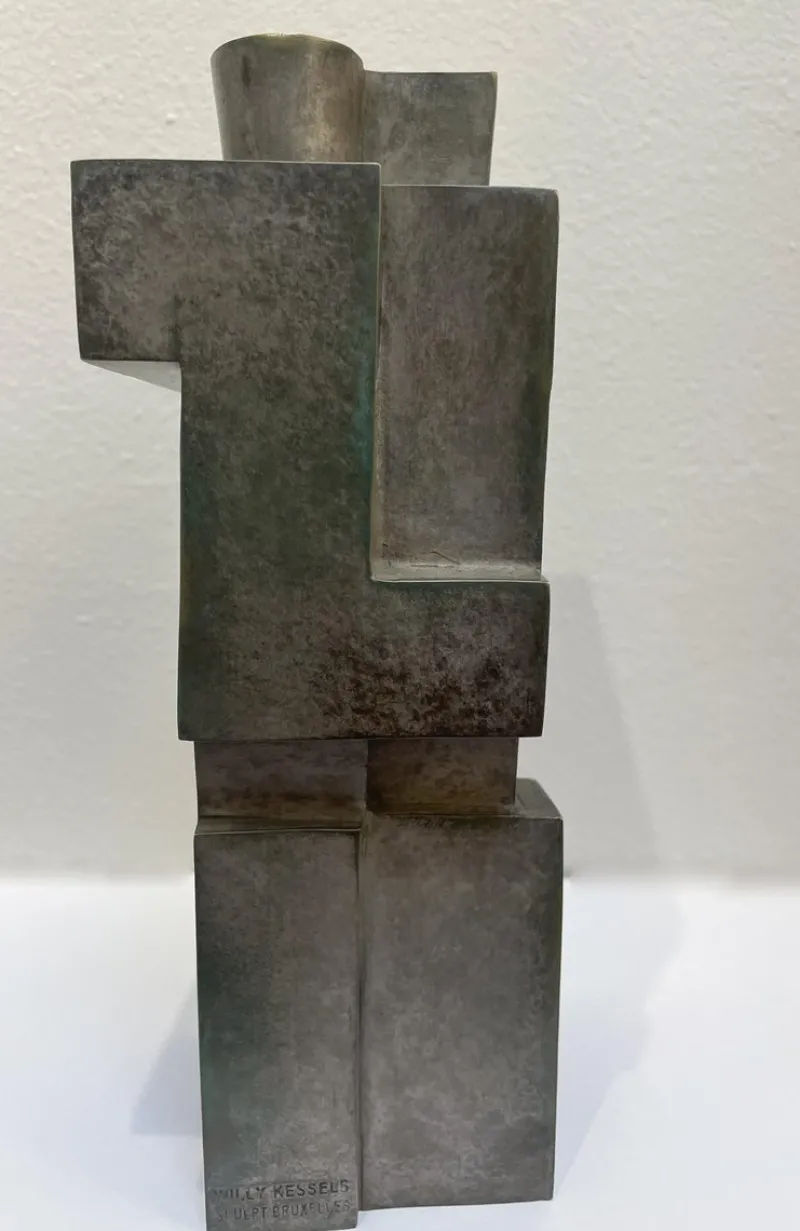Pamono Cubist Bronze Sculpture The Twins by Willy Kessels, 1920s> Art Deco