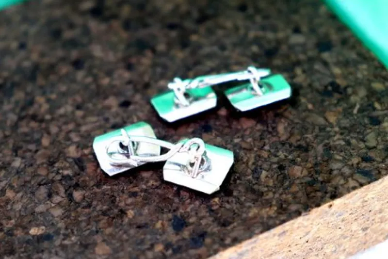 Pamono Cufflinks in Platinum with Onyx and Brilliant-Cut Diamonds, Set of 2> Cufflinks