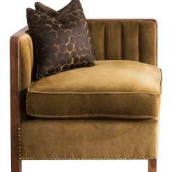 Clearance Pamono Cupid Corner Chair in Walnut and Luxe Velvet by Casa Botelho