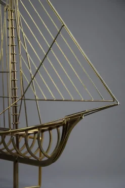 Pamono Curtis Jere, Sailboat Sculpture, 1976, Brass><noscript><img width=