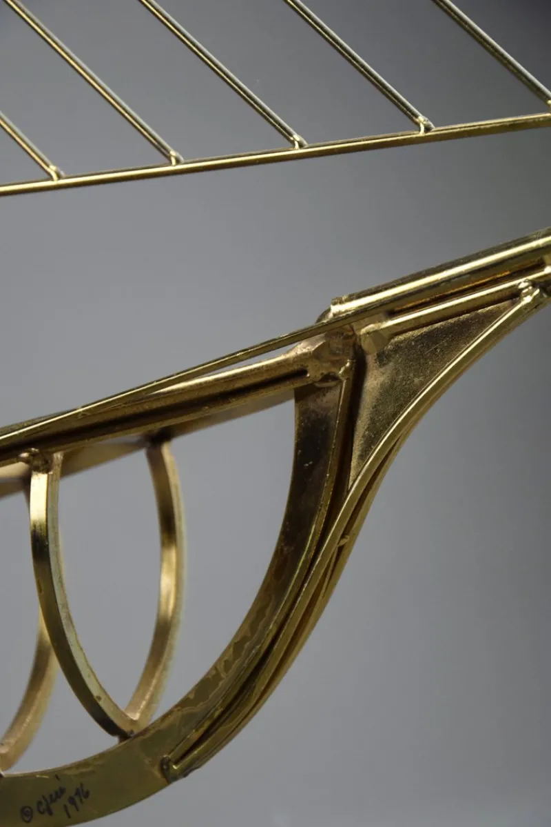 Pamono Curtis Jere, Sailboat Sculpture, 1976, Brass> Mid-Century