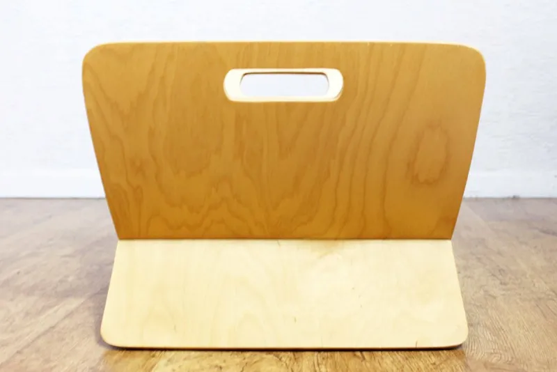 Pamono Curved Plywood Magazine Rack, 1980s> Magazine Racks
