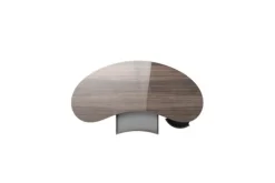 Best Pamono Curved Shape Top Gold Bronze Desk with Metal Frame by Ultramobili