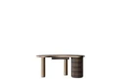 Best Pamono Curved Shape Top Gold Bronze Desk with Metal Frame by Ultramobili