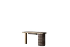 Best Pamono Curved Shape Top Gold Bronze Desk with Metal Frame by Ultramobili