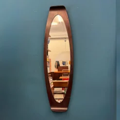 New Pamono Curved Wood Mirror by Campo E Graffi, 1950s