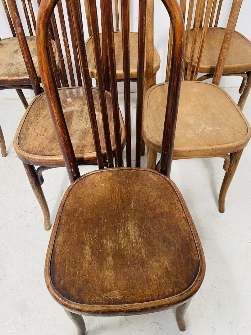 Pamono Curved Wooden Chairs, Set of 6> Side Chairs & Dining Chairs