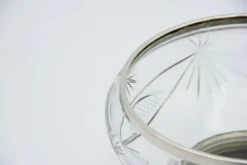 Pamono Cut Glass Fruit Bowl with Silver Base and Rim><noscript><img width=