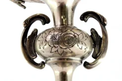 Pamono Cut Glass Fruit Bowl with Silver Structure><noscript><img width=