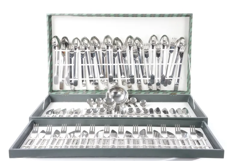 Pamono Cutlery Service by Sehersind for Wellner, 1950s, Set of 75> Cutlery & Serving Utensils