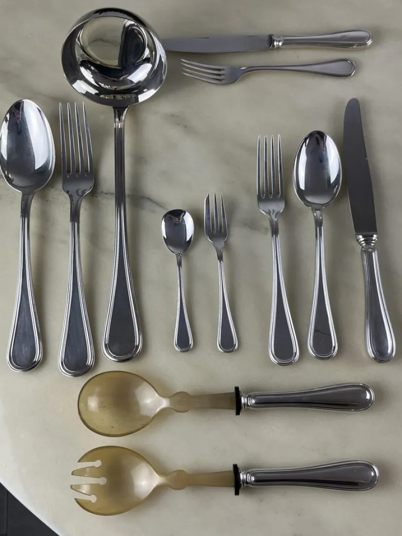 Clearance Pamono Cutlery Set in Silver from Zaramella, Italy, 1990s, Set of 101