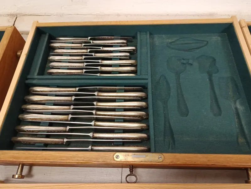 Pamono Cutlery Set with Box from Christofle, 1970s, Set of 114> Cutlery & Serving Utensils