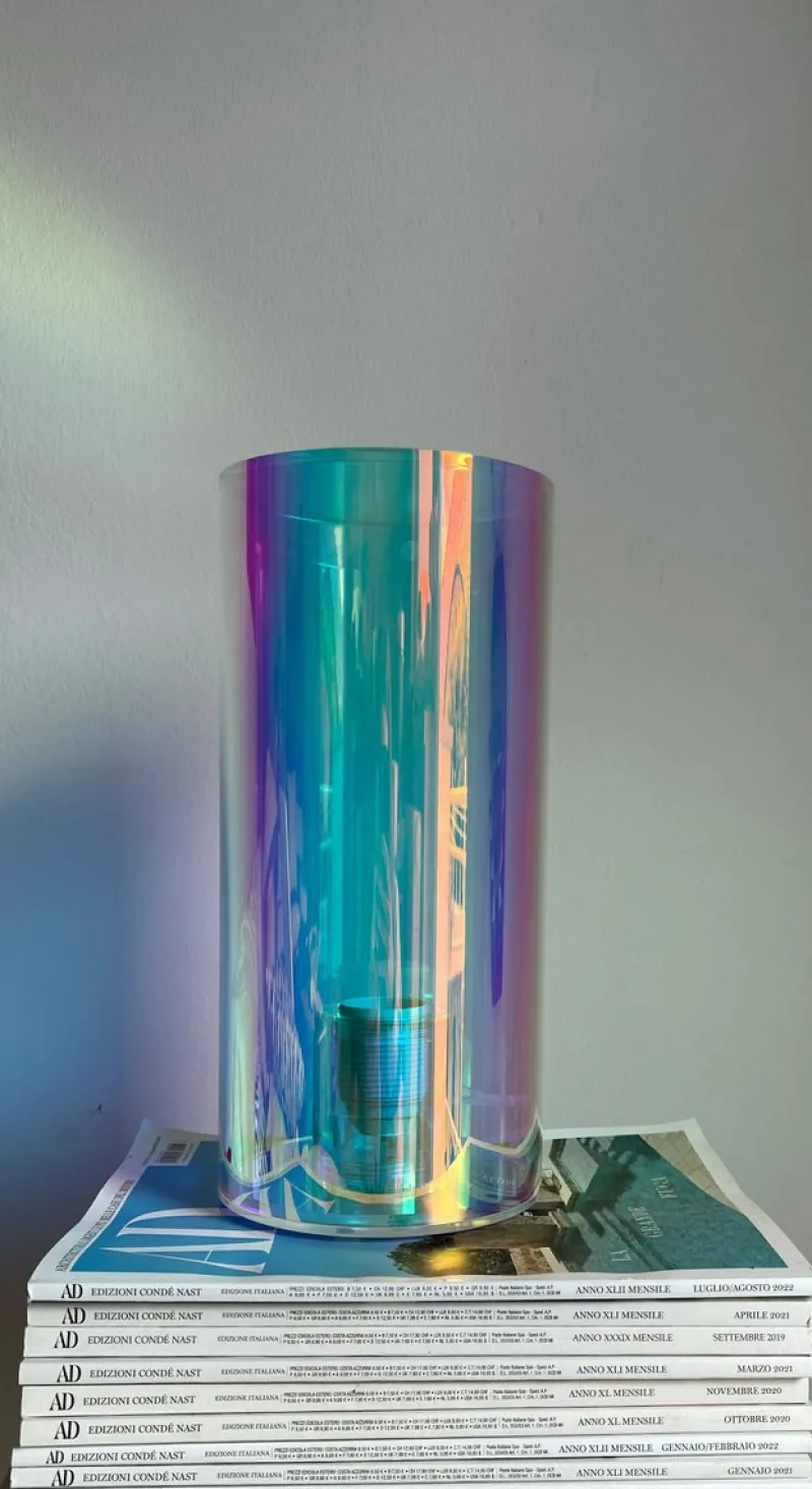 Pamono Cylinder Holographic Table Lamp by Brajak Vitberg> Table Lamps