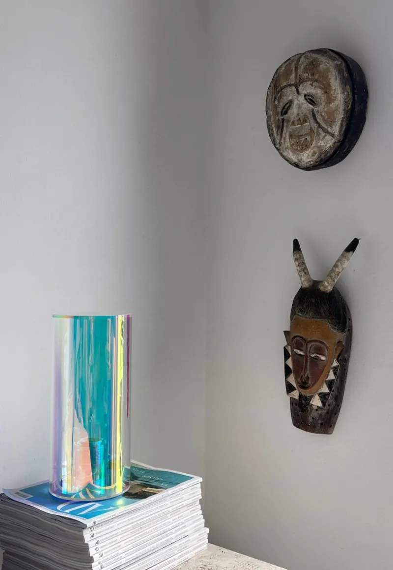 Pamono Cylinder Holographic Table Lamp by Brajak Vitberg> Table Lamps