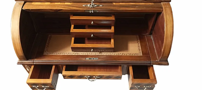 Pamono Cylinder Secretaire with Bronze Inlays and Friezes> Secretaires
