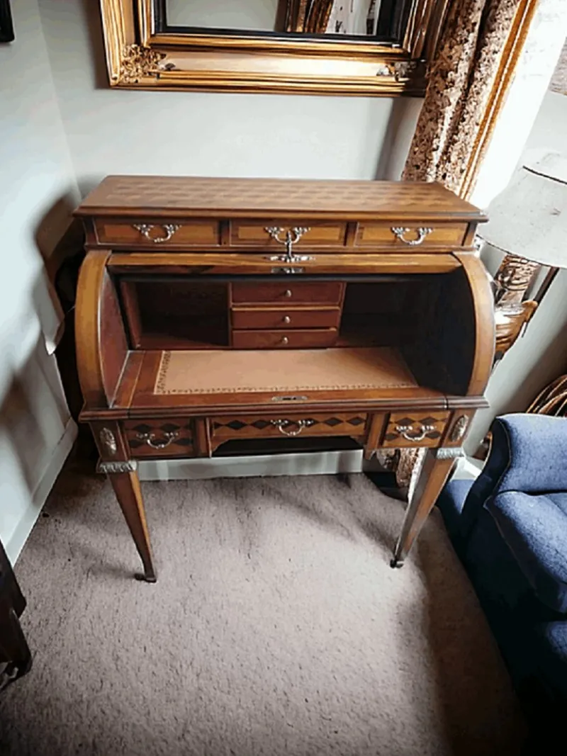 Pamono Cylinder Secretaire with Bronze Inlays and Friezes> Secretaires