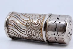 Pamono Cylindrical Silver Salt Shaker with Shells and Scrolls><noscript><img width=