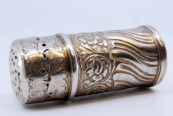 Pamono Cylindrical Silver Salt Shaker with Shells and Scrolls><noscript><img width=