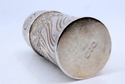 Pamono Cylindrical Silver Salt Shaker with Shells and Scrolls><noscript><img width=
