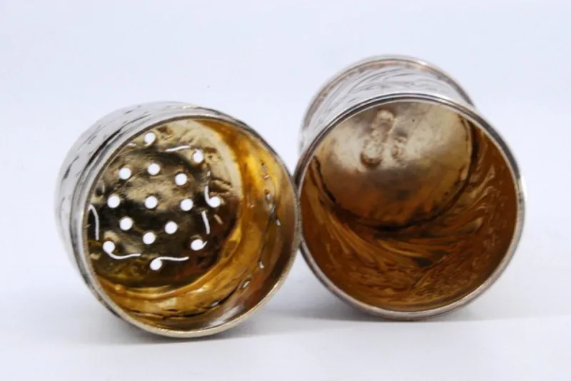 Pamono Cylindrical Silver Salt Shaker with Shells and Scrolls> Salt & Pepper Shakers