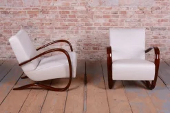 Pamono Czech Art Deco Armchairs attributed to J. Halabala for Up Závody, 1930s, Set of 2><noscript><img width=