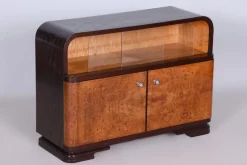 Pamono Czech Art Deco Cabinet in Oak, Maple and Glass, 1930s> Cabinets & Wardrobes