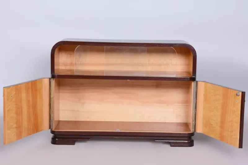 Pamono Czech Art Deco Cabinet in Oak, Maple and Glass, 1930s> Cabinets & Wardrobes