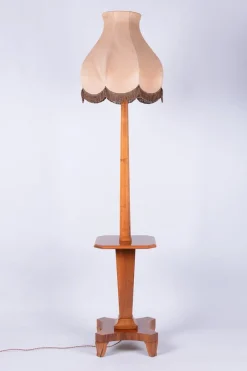 Pamono Czech Art Deco Walnut Floor Lamp, 1920s> Floor Lamps