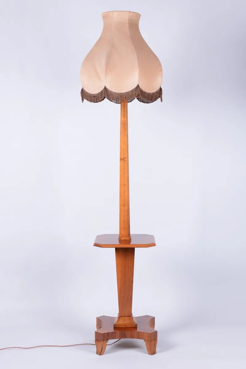 Pamono Czech Art Deco Walnut Floor Lamp, 1920s> Floor Lamps