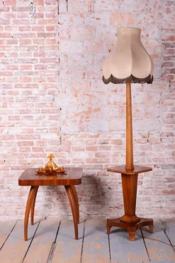 Pamono Czech Art Deco Walnut Floor Lamp, 1920s><noscript><img width=