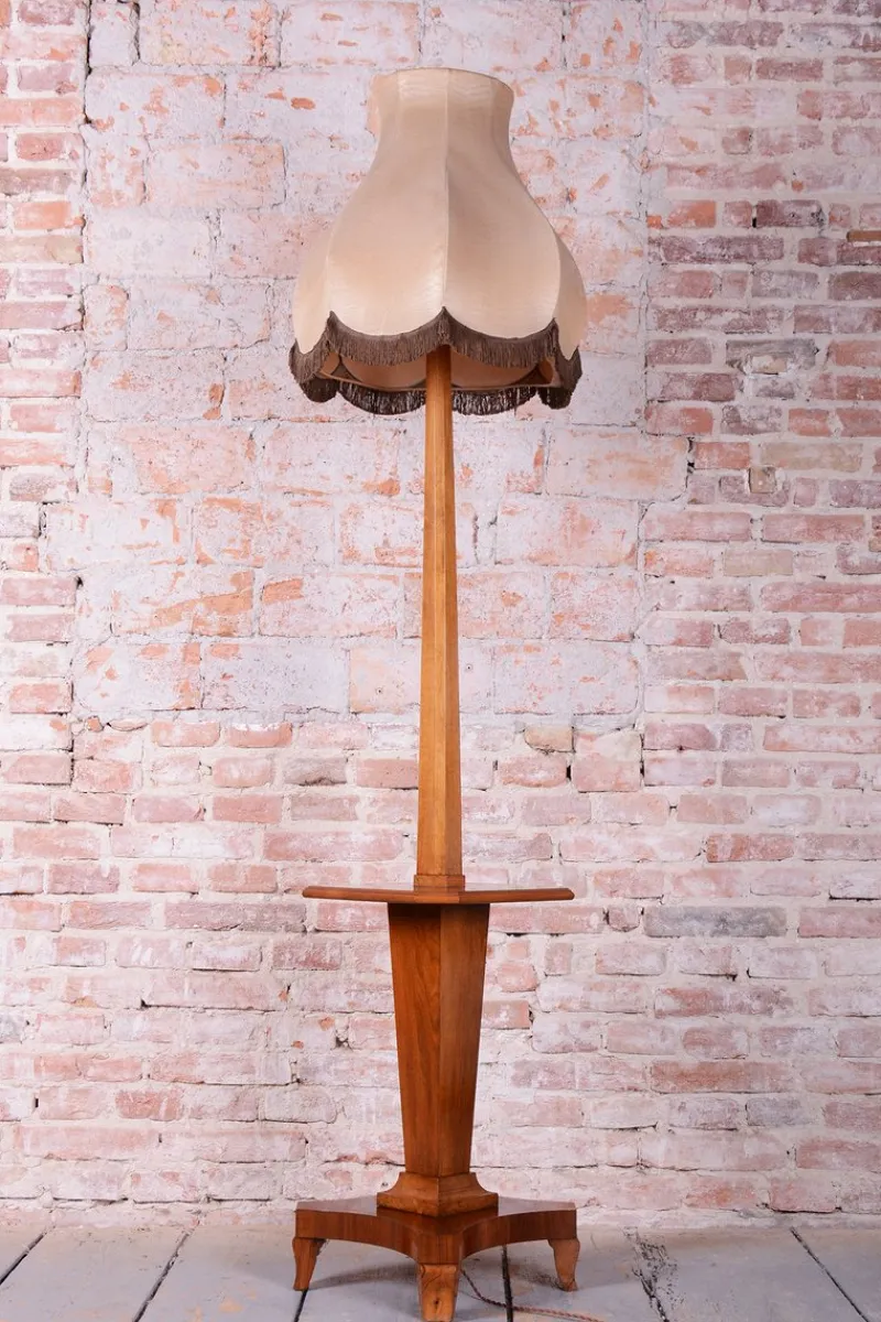 Pamono Czech Art Deco Walnut Floor Lamp, 1920s> Floor Lamps
