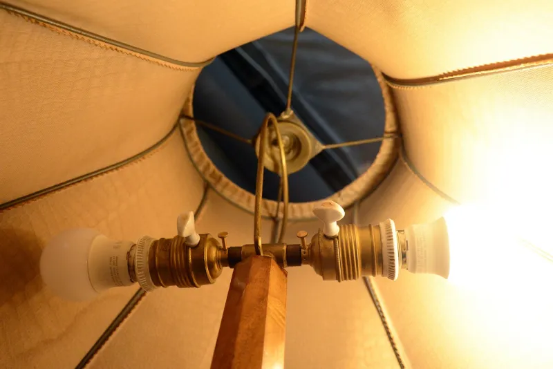 Pamono Czech Art Deco Walnut Floor Lamp, 1920s> Floor Lamps