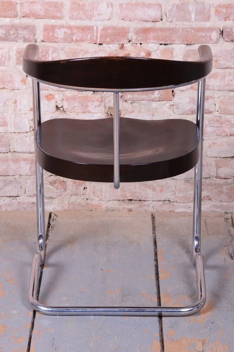 Pamono Czech Bauhaus Beech Armchair attributed to Ladislav Žák for H. Gottwald, 1930s> Side Chairs & Dining Chairs