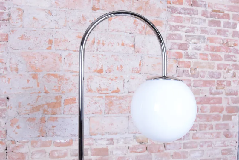 Sale Pamono Czech Bauhaus Floor Lamp in Oak, Chrome and Glass attributed to Robert Slezak, 1930s