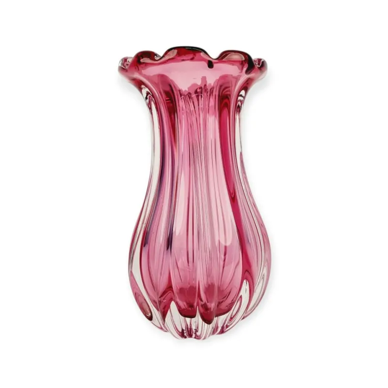 Hot Pamono Czech Crystal Glass Vase attributed to Josef Hospodka, 1970s