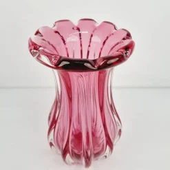 Hot Pamono Czech Crystal Glass Vase attributed to Josef Hospodka, 1970s