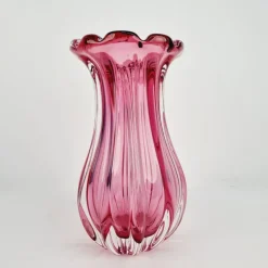 Hot Pamono Czech Crystal Glass Vase attributed to Josef Hospodka, 1970s