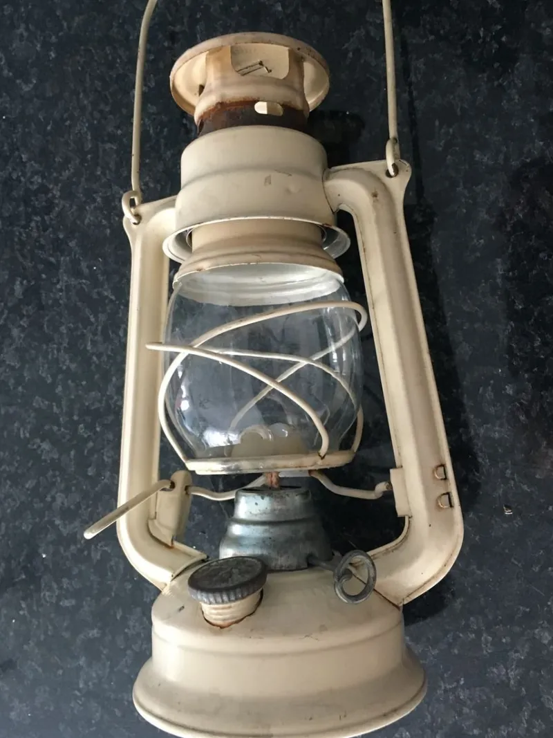 Discount Pamono Czechoslovakian Electrified Metal Meva Oil Lamp / Lantern