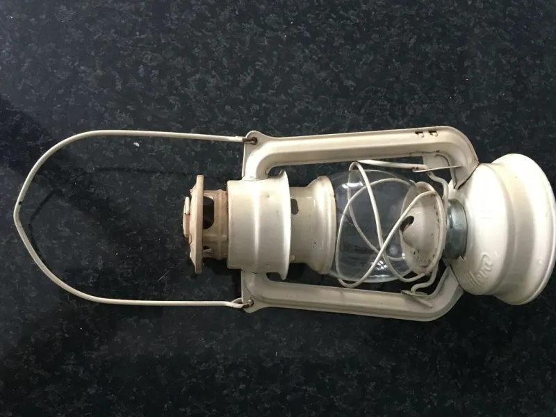 Discount Pamono Czechoslovakian Electrified Metal Meva Oil Lamp / Lantern