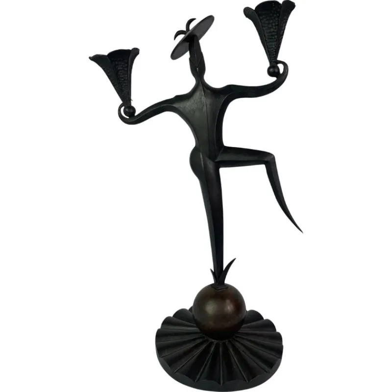 Hot Pamono Dancing Clown Candlestick by Dagobert Pechce for Wiener Werkstätte, 1890s