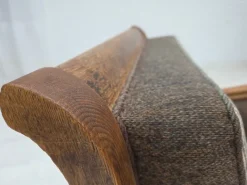 Best Pamono Danish Armchair in Wool and Carved Oak, 1950s