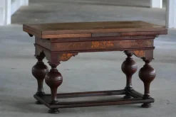 Pamono Danish Baroque Extendable Oak Table with Intarsia, 19th Century> Dining Tables & Sets