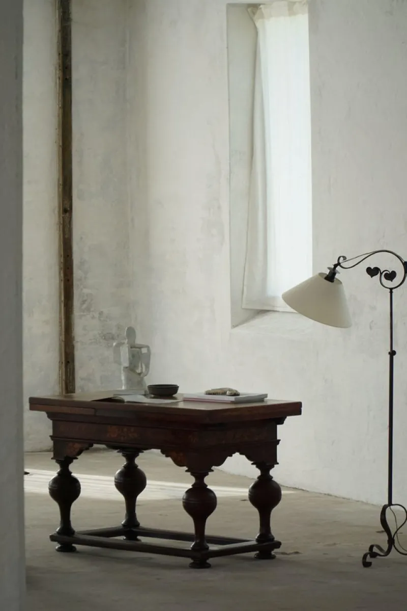 Pamono Danish Baroque Extendable Oak Table with Intarsia, 19th Century> Dining Tables & Sets